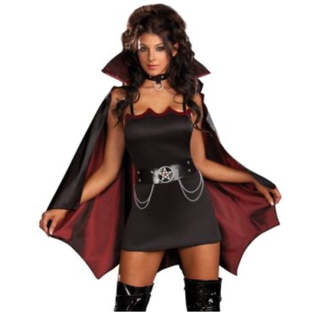 Vamp Dreamgirl adult costume. Fang Bangin fun vamp costume. Size L